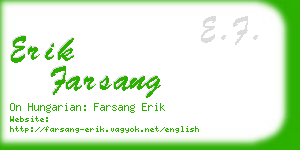 erik farsang business card